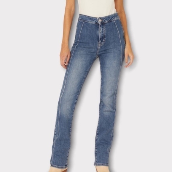 Free People Women's Medium Wash Cross My Heart Slim Straight Jeans Size 26 - Picture 1 of 14